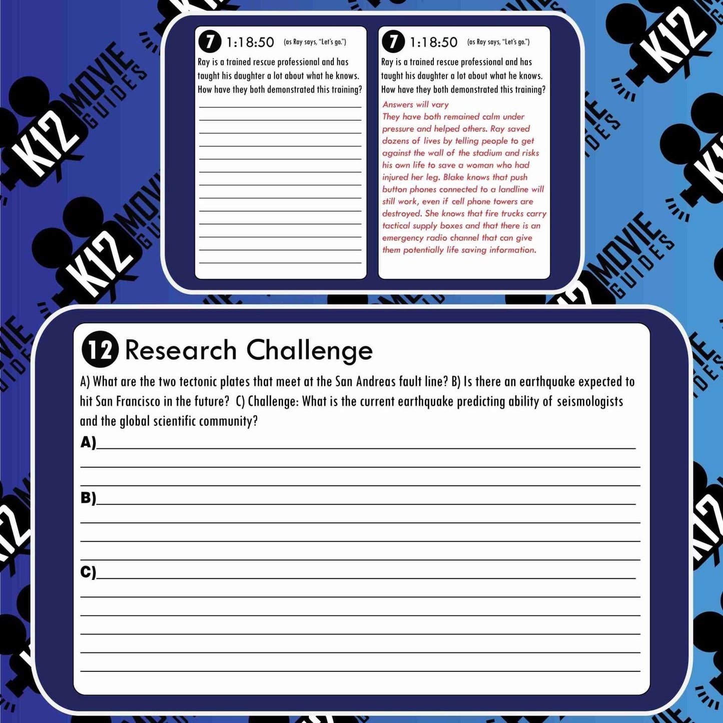 San Andreas Movie Guide | Questions | Worksheet (PG13 - 2015) Free Sample