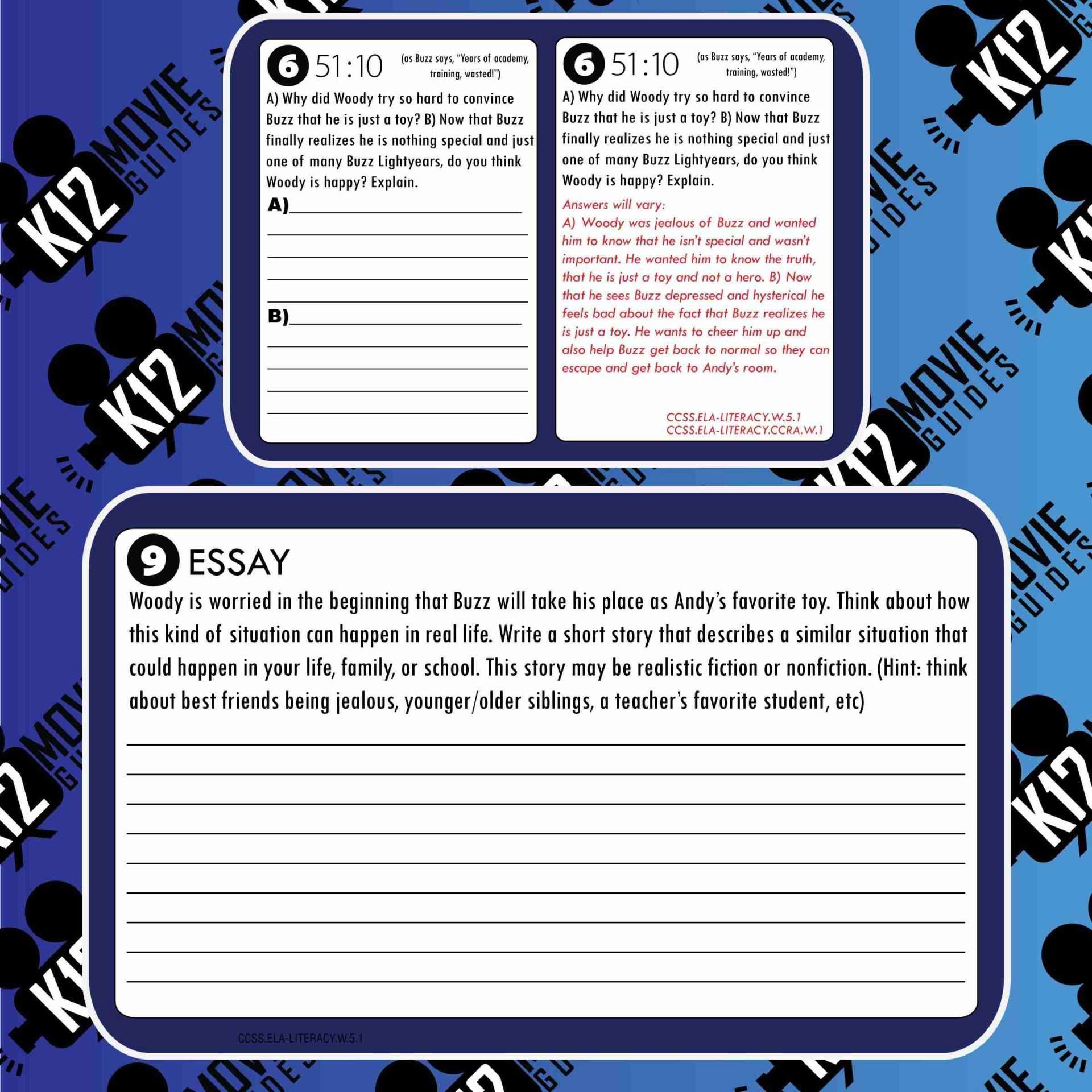 Toy Story Movie Guide | Questions | Worksheet | Google Form (G - 1995) Free Sample
