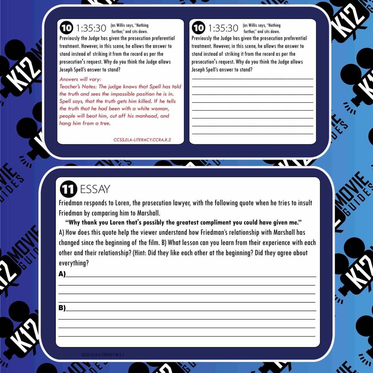 Marshall Movie Guide | Worksheet | Questions (PG13 - 2017) [Thurgood Marshall] Free Sample