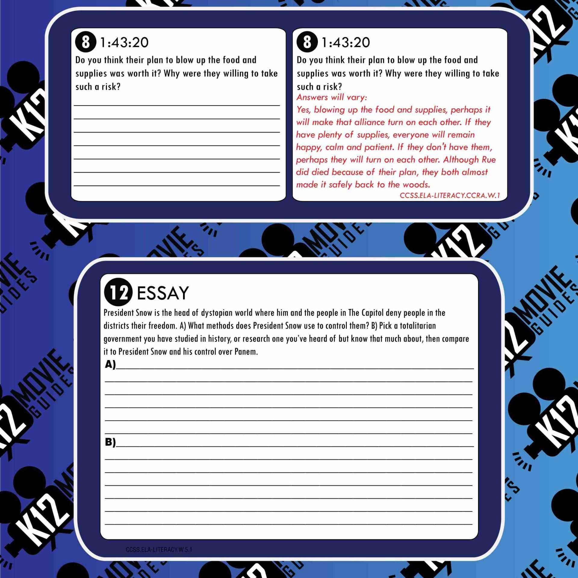 The Hunger Games Movie Guide | Questions | Worksheet (PG13 - 2012) Free Sample
