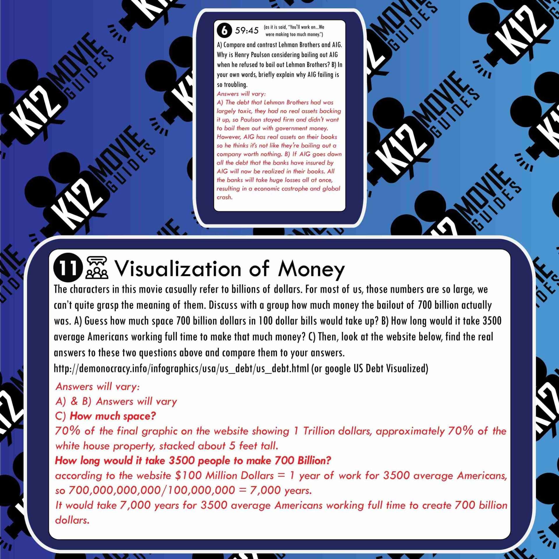 Too Big To Fail Movie Guide | Questions | Worksheet (TVMA - 2011) Free Sample