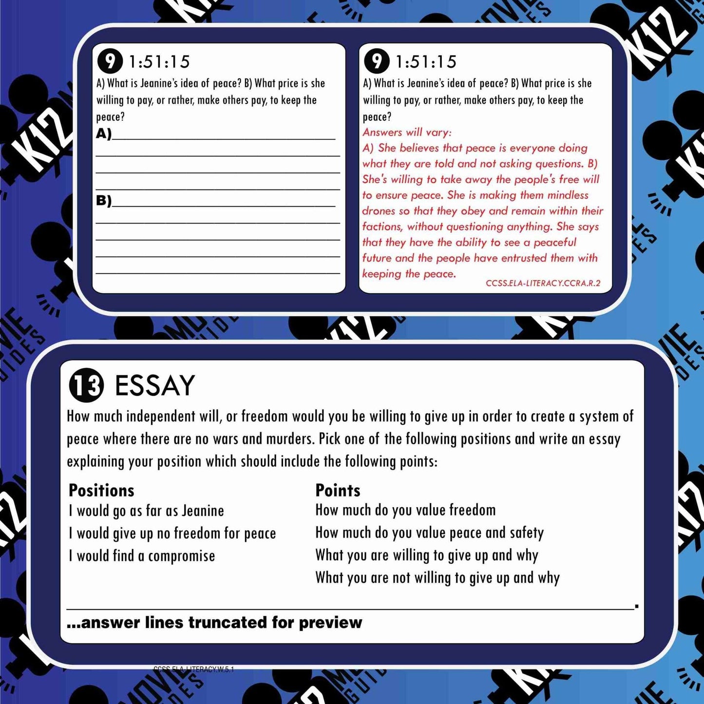 Divergent Movie Guide | Questions | Worksheet | Google Form (PG13 - 2013) Free Sample