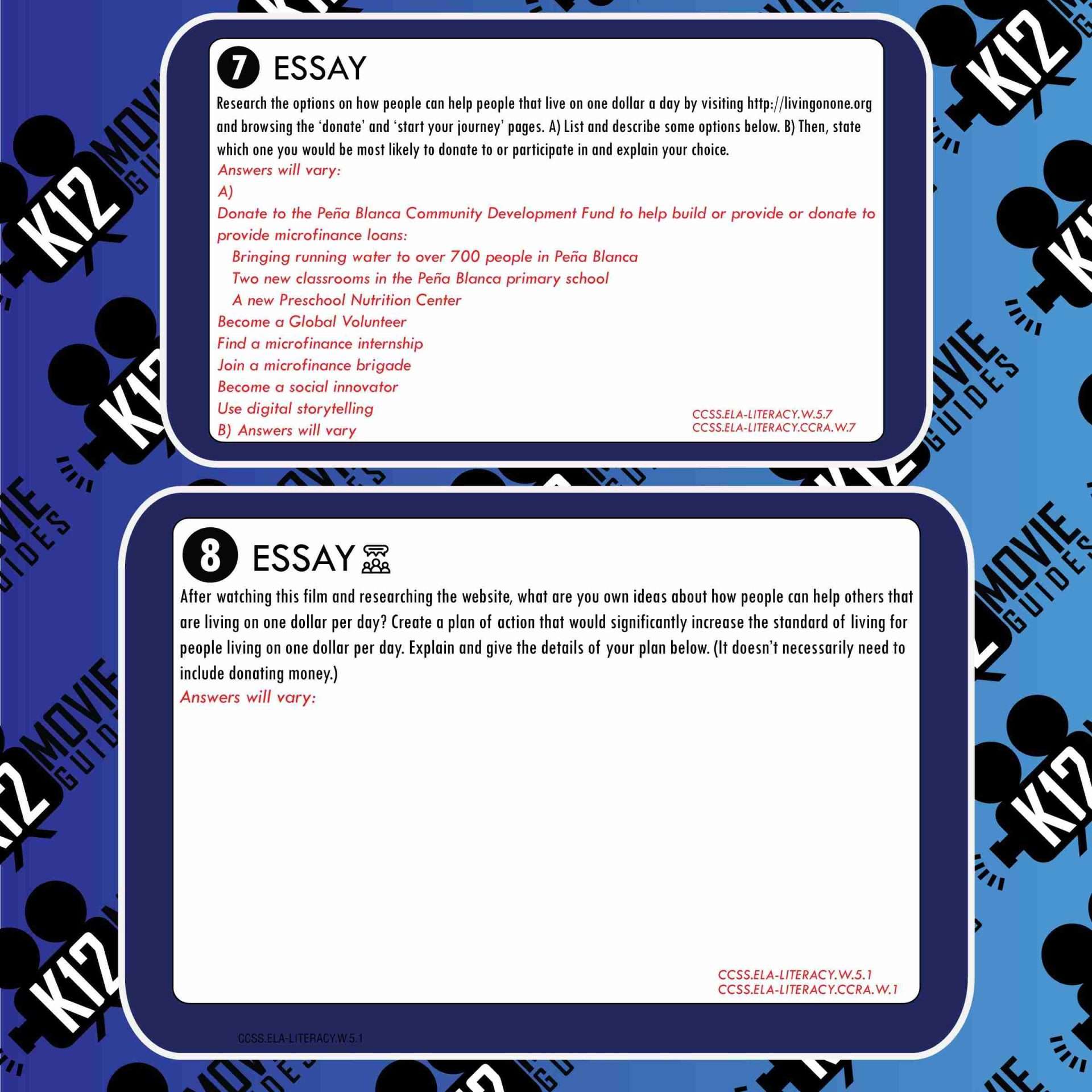 Living On One Dollar Movie Guide | Questions | Worksheet | Google Form (2013) Free Sample