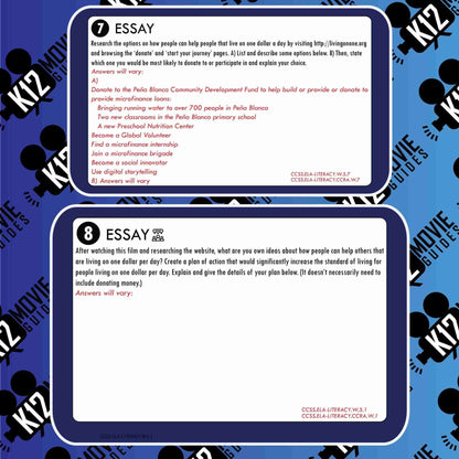 Living On One Dollar Movie Guide | Questions | Worksheet | Google Form (2013) Free Sample
