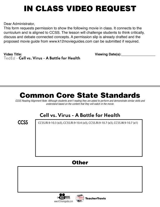 Cell vs. Virus - A Battle for Health Youtube Video Guide Sample