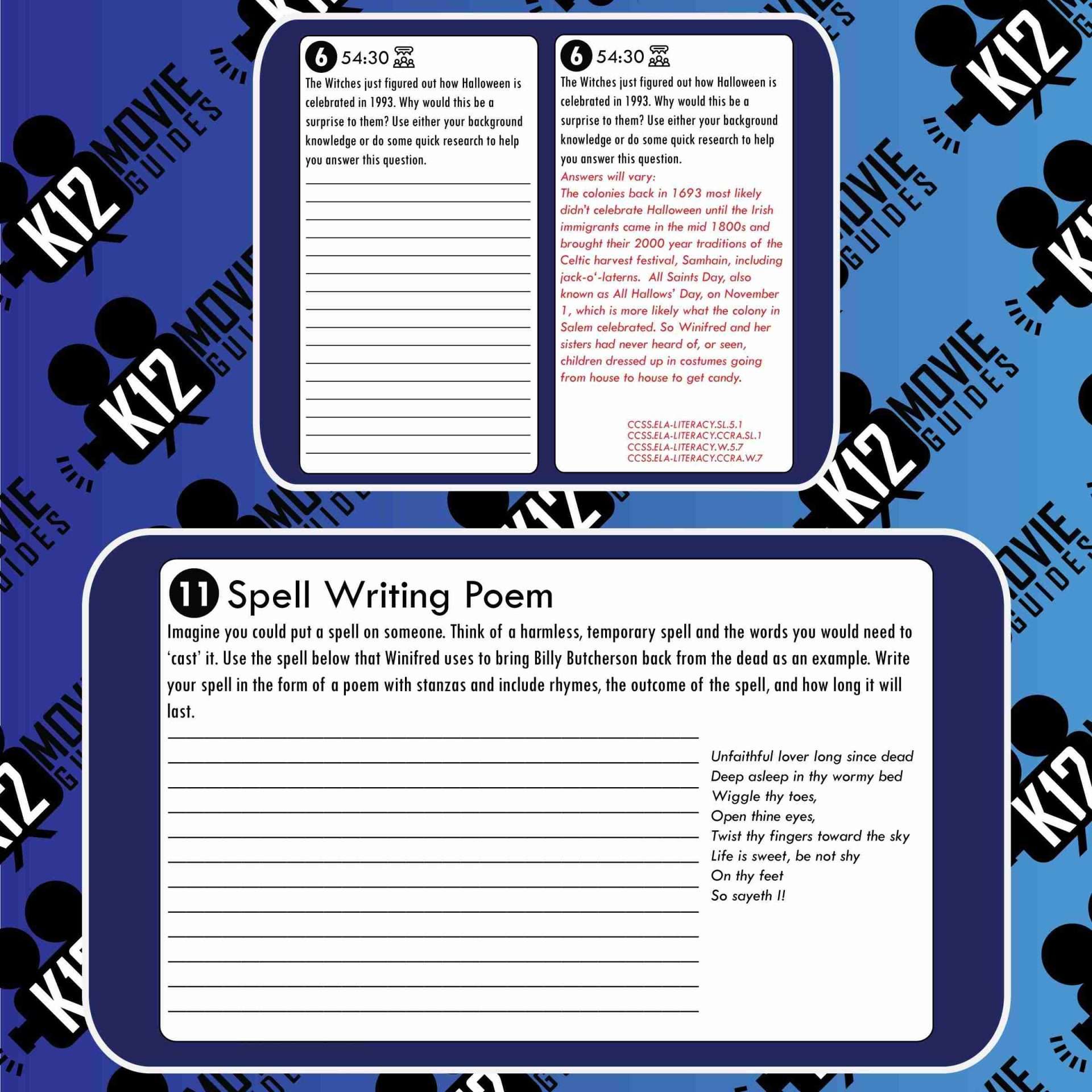 Hocus Pocus Movie Guide | Questions | Worksheet | Google (PG - 1993) Free Sample