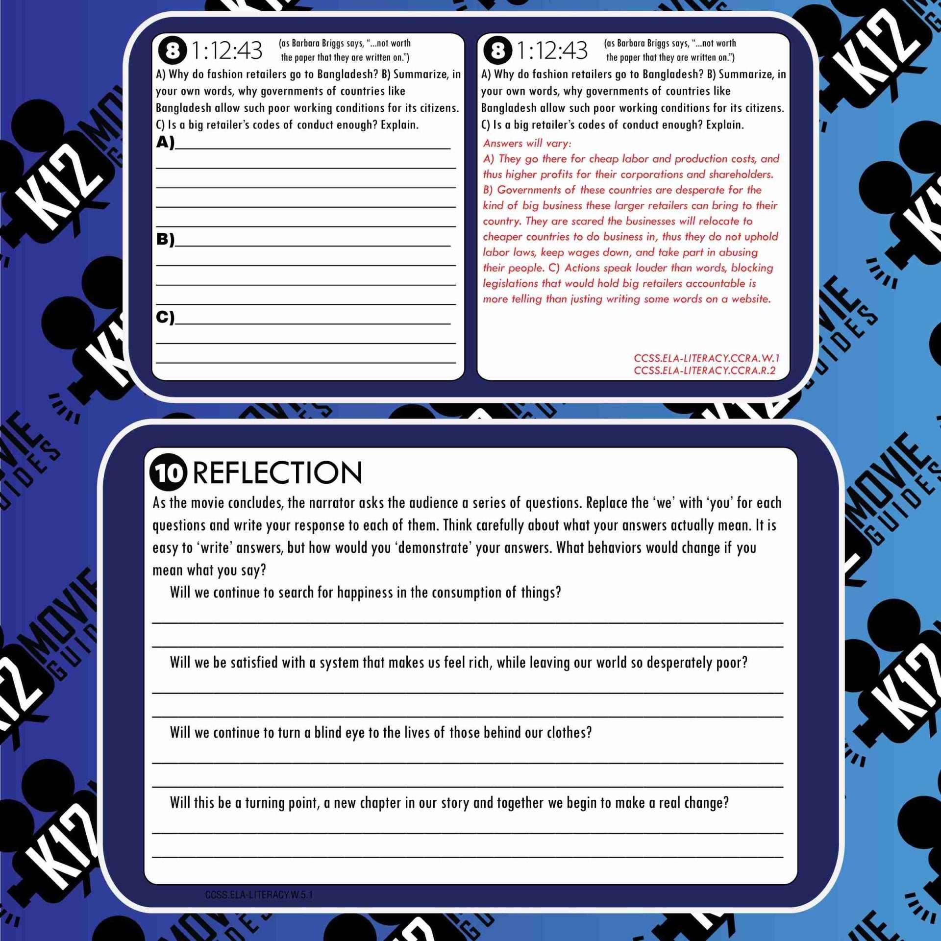The True Cost Documentary Movie Guide | Questions | Google Forms (PG13 - 2015) Free Sample