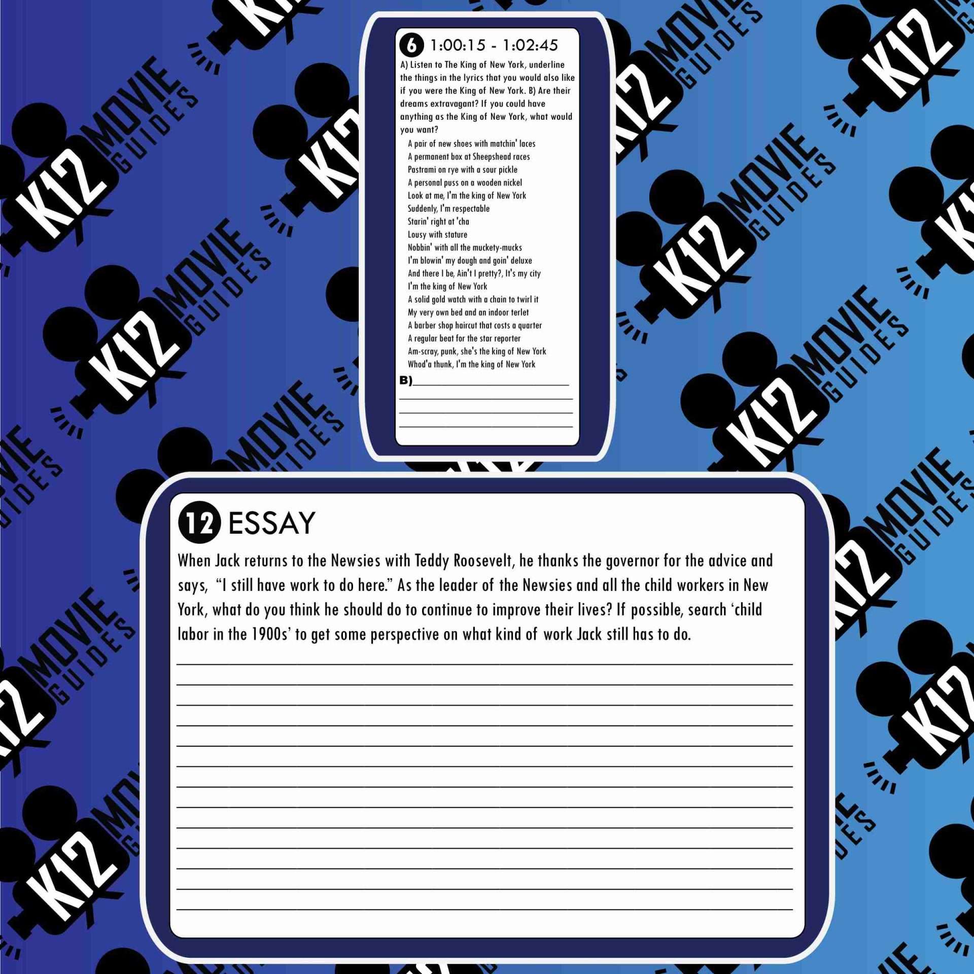 Newsies Movie Guide Questions & Worksheet | Answer Key – K12MovieGuides
