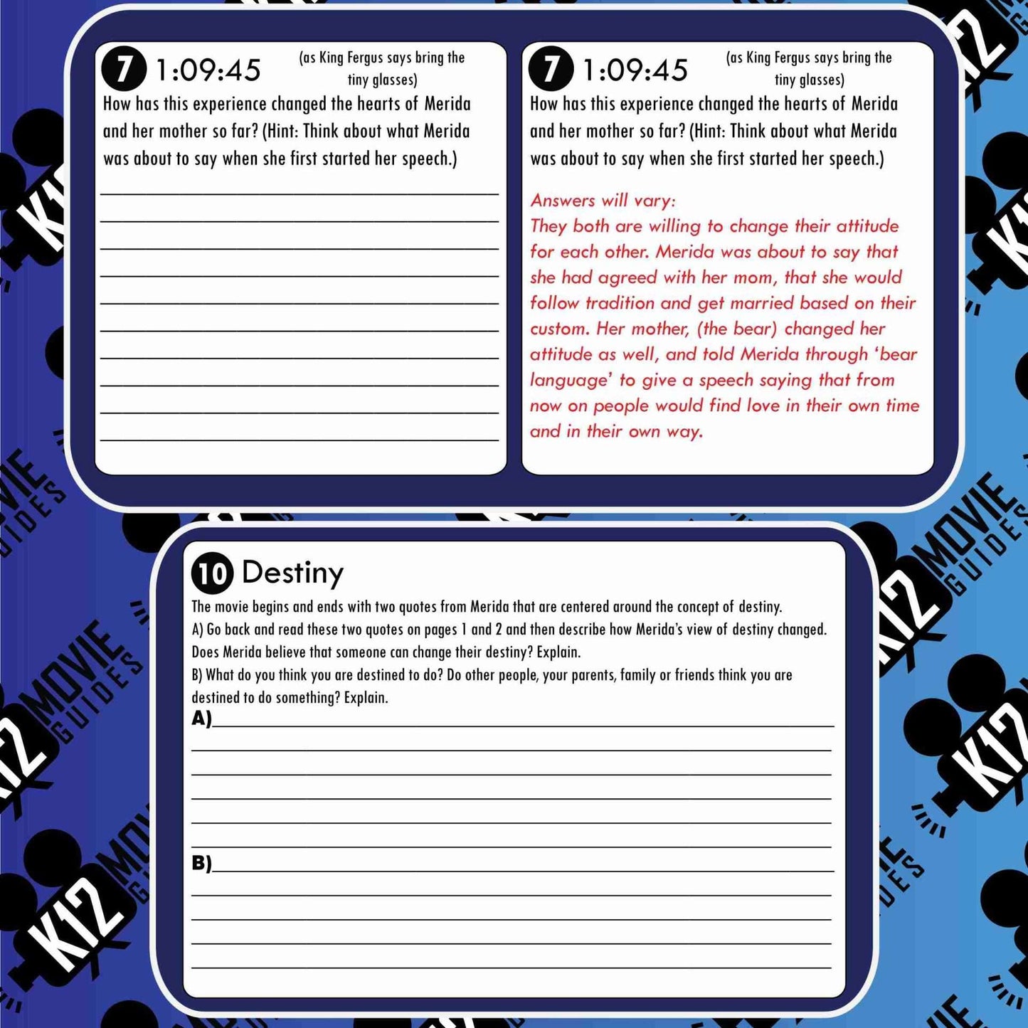 Brave Movie Guide | Questions | Worksheet (PG - 2012) Free Sample