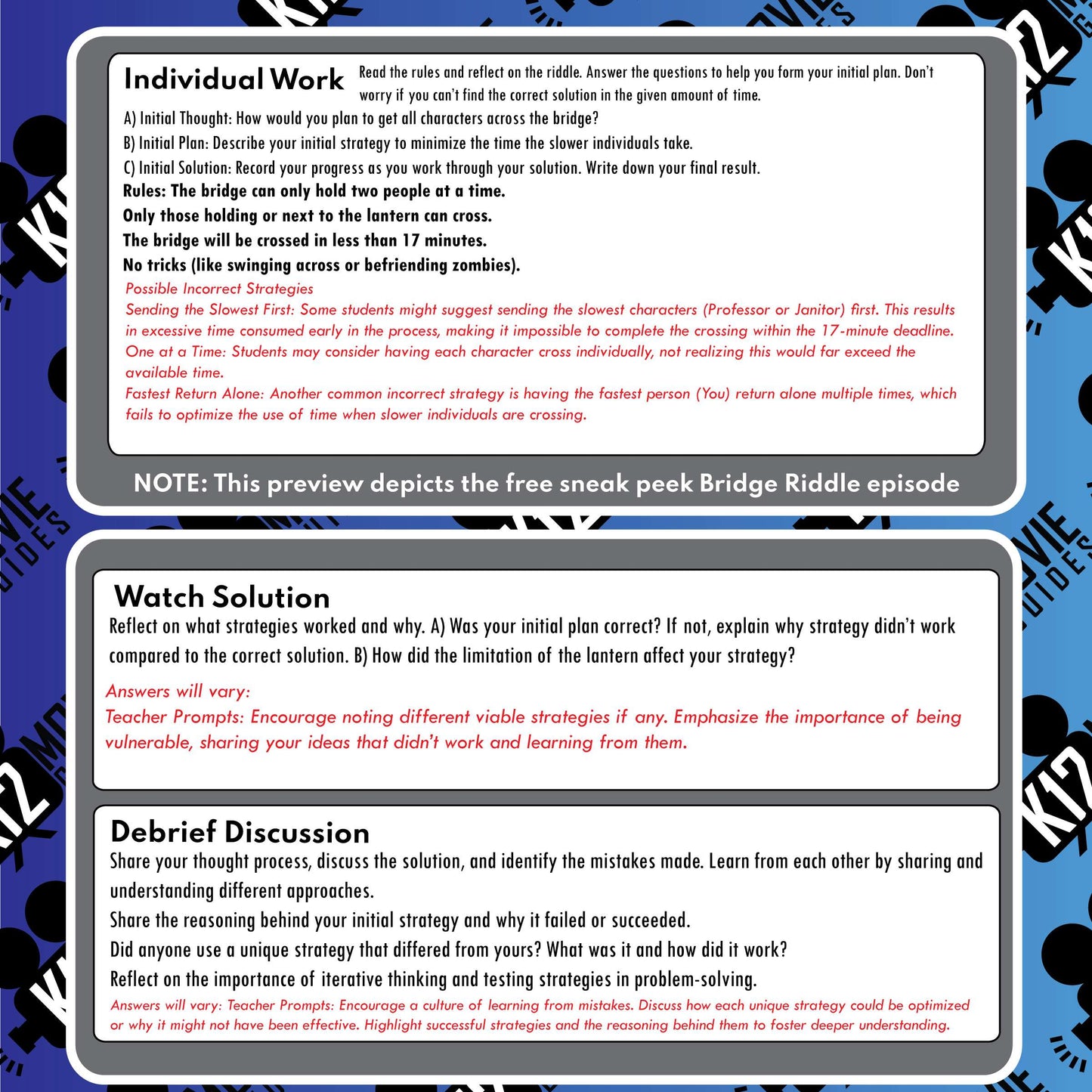 Free TedEd Riddle YouTube Video Guide Sample