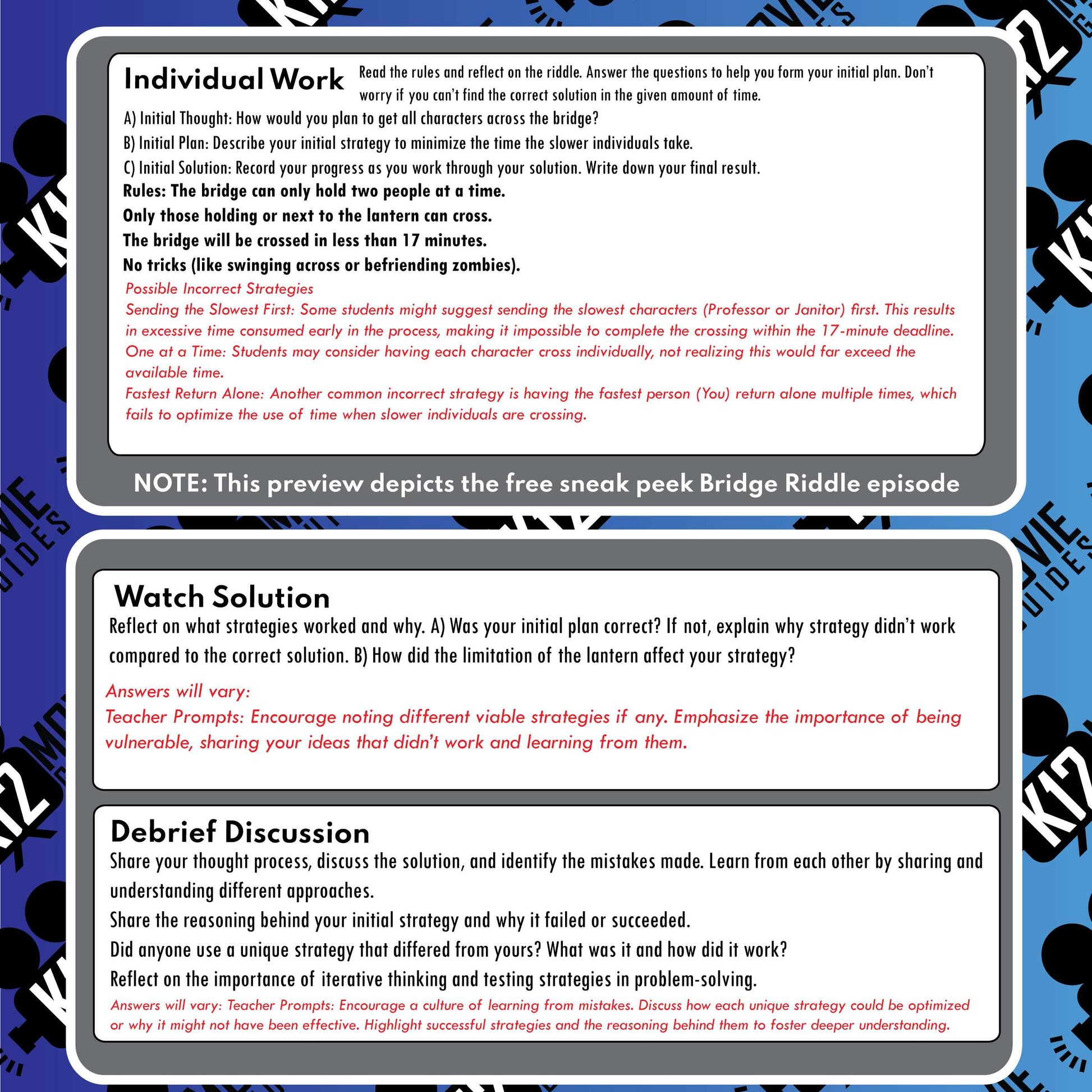 Free TedEd Riddle YouTube Video Guide Sample