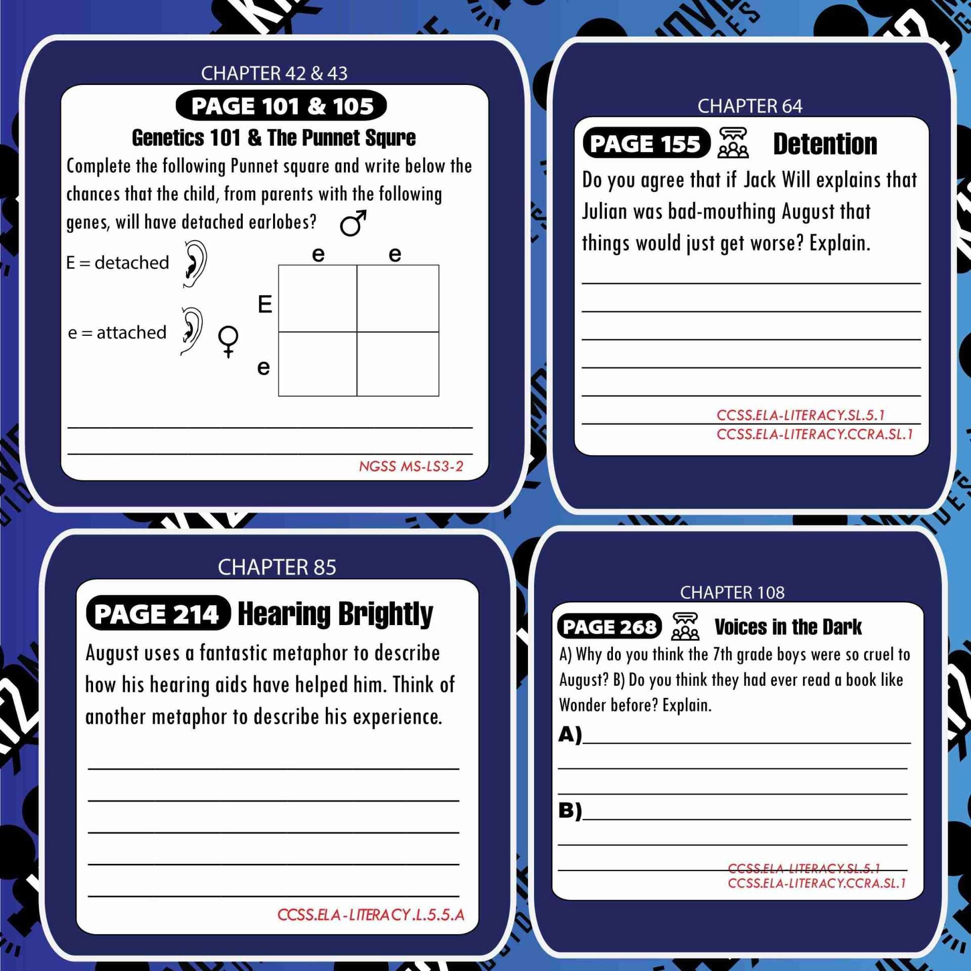 Wonder Book Study Guide - Chapter by Chapter High-Level Questions - Google Form - Sample