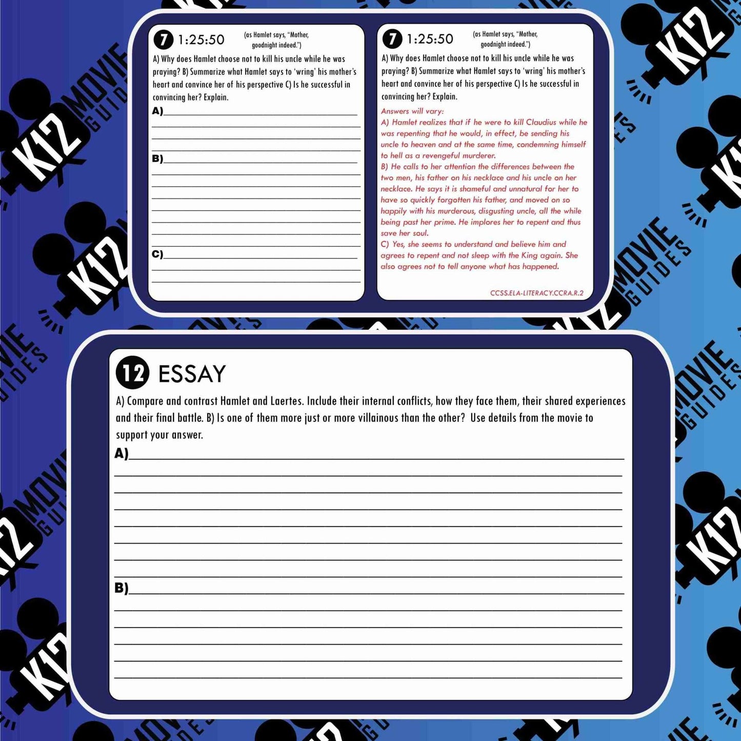 Hamlet Movie Guide | Questions | Worksheet | Google Slides (PG - 1990) Sample