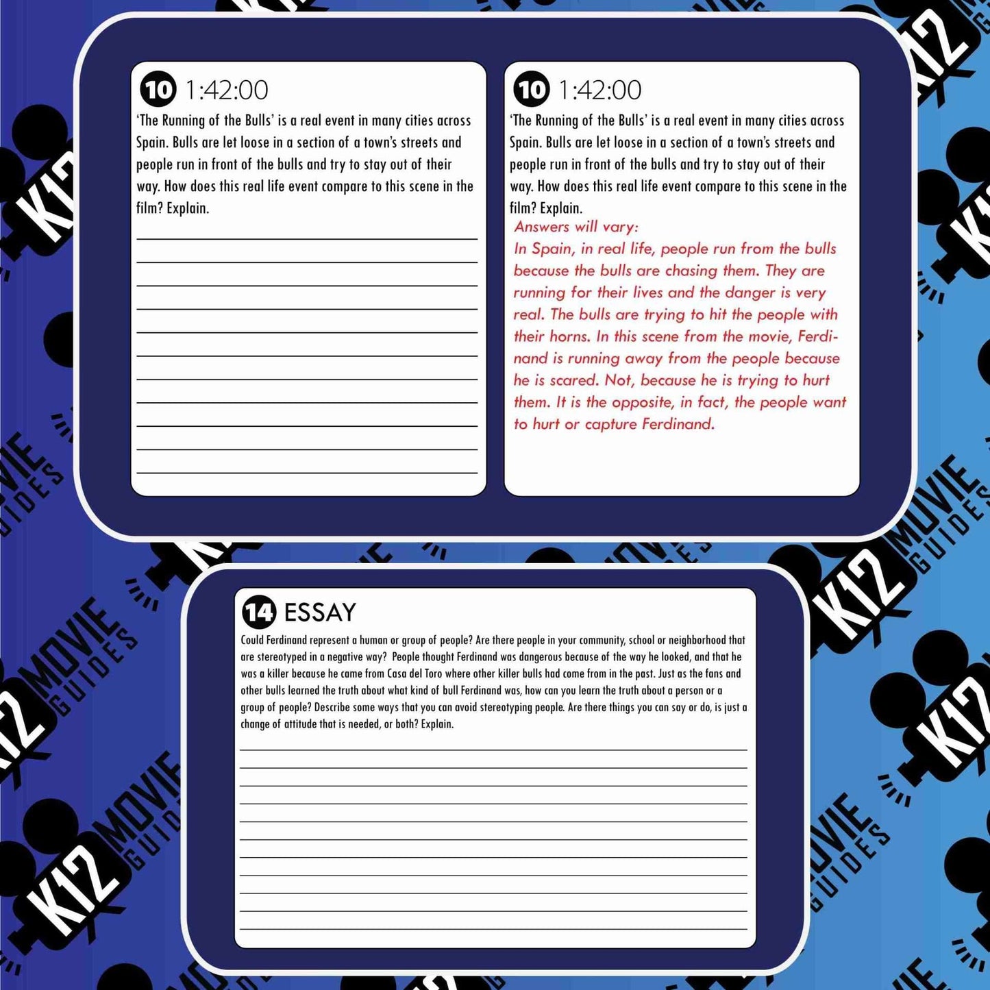 Ferdinand Movie Guide | Questions | Worksheet | Running of the Bulls (PG - 2017) Sample