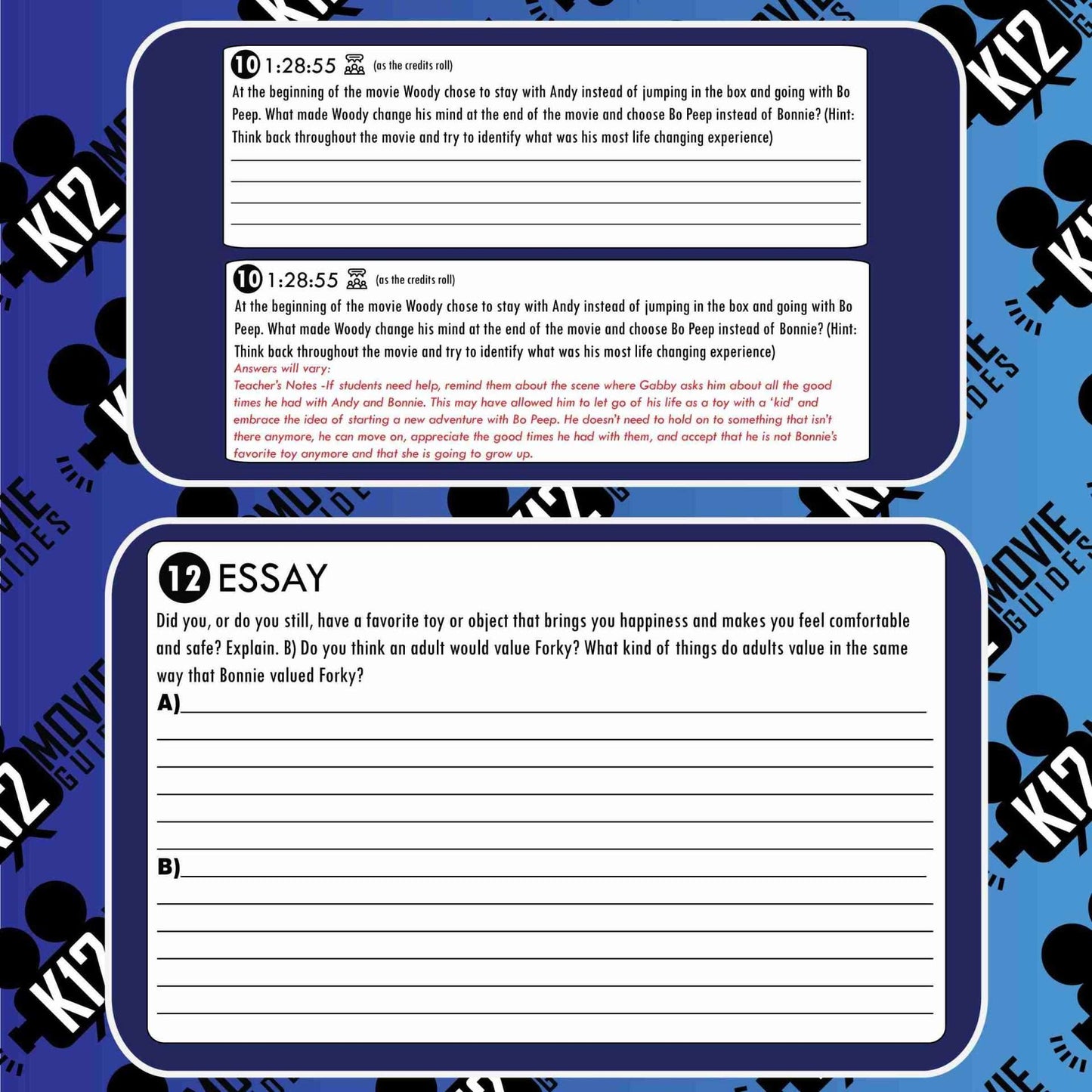 Toy Story 4 Movie Guide | Questions | Worksheet | Google Classroom (G - 2019) Sample