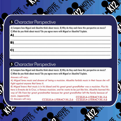 Teach CCSS | Character Study | Perspective with short clip from Coco (2017) | Sample