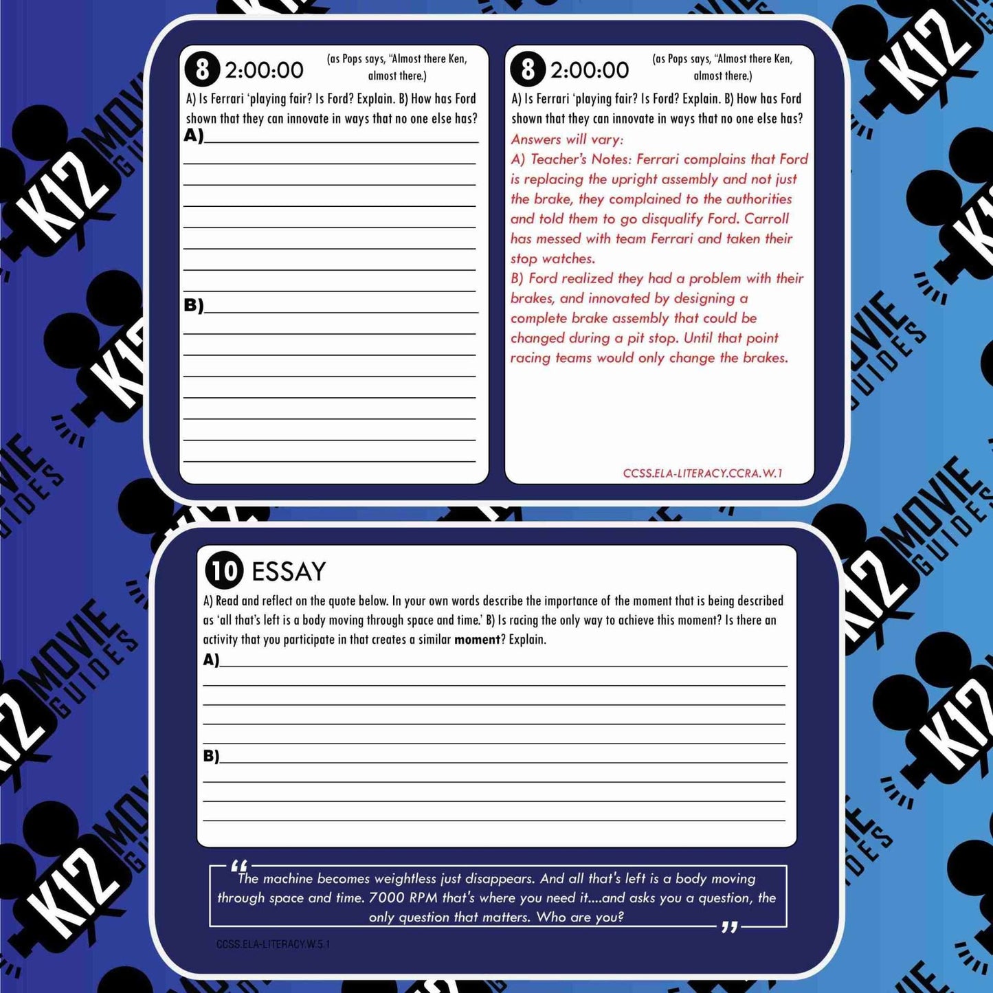 Ford v Ferrari Movie Guide | Questions | Worksheet (PG13 - 2019) Free Sample