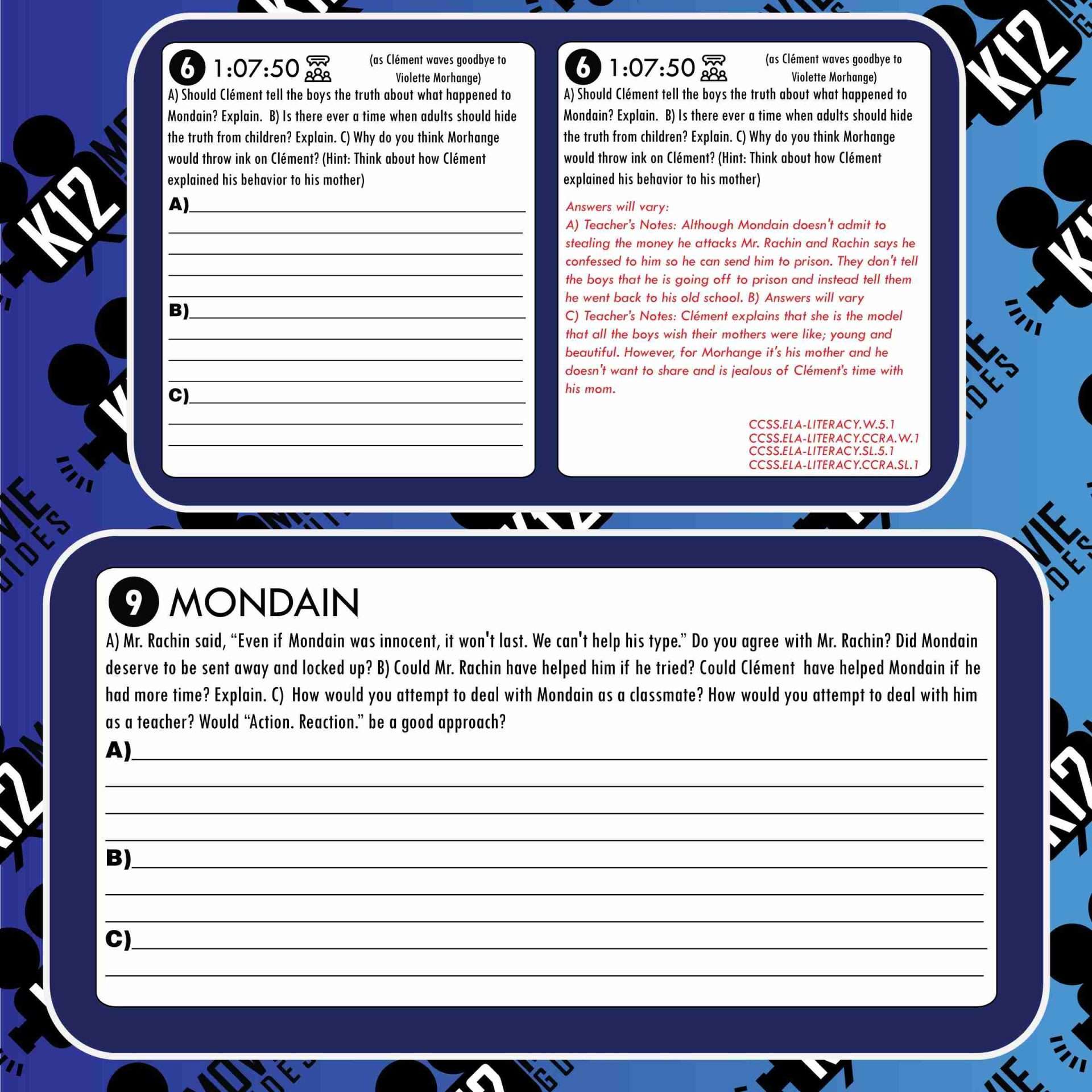 The Chorus (Les Choristes) Movie Guide | Worksheet | Questions | Google Slides (PG13 - 2004) Sample