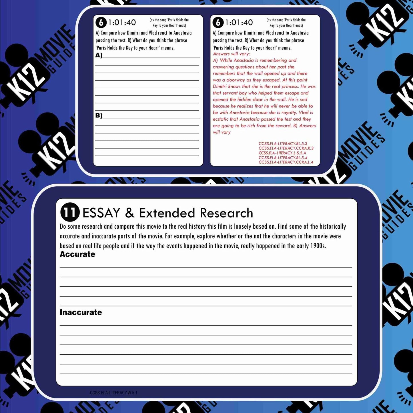Anastasia Movie Guide | Questions | Worksheet (G - 1997) Free Sample