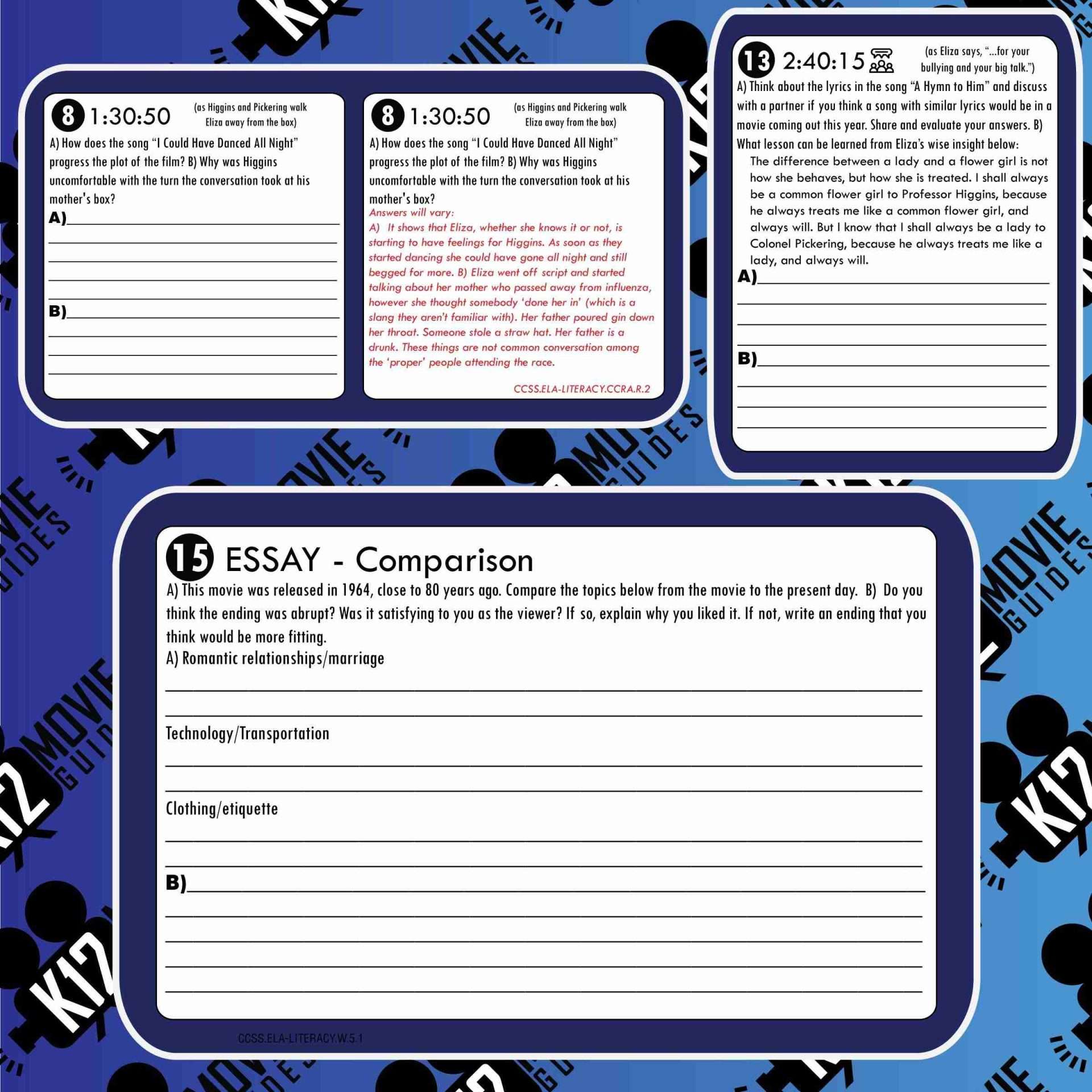 My Fair Lady Movie Guide | Questions | Worksheet | Google Forms (G - 1964) Free Sample