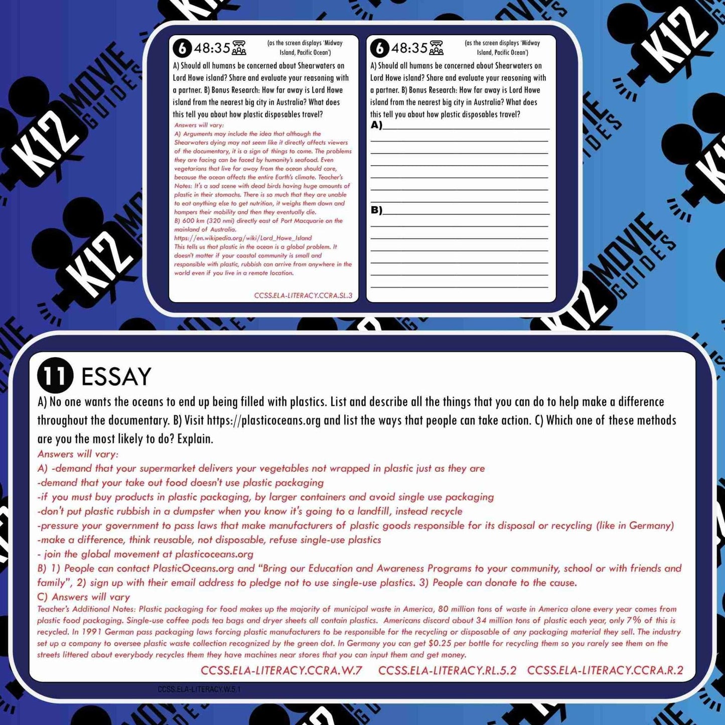 A Plastic Ocean Documentary Movie Guide | Questions | Worksheet (2016) Free Sample
