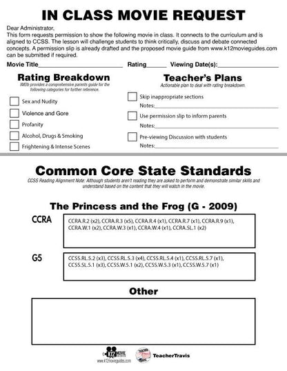 Movie Guide made for The Princess and the Frog (G - 2009) Sample