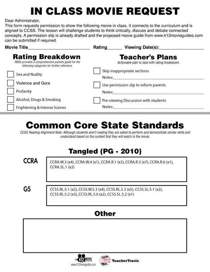 Movie Guide made for Tangled (PG - 2010) CCSS