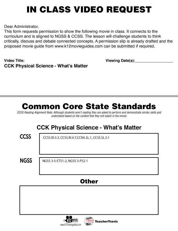 Free Crash Course Kids Physical Science What's Matter - YouTube Guide NGSS