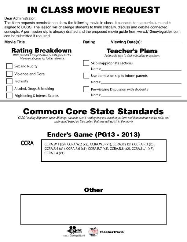 Ender's Game Movie Guide Sample