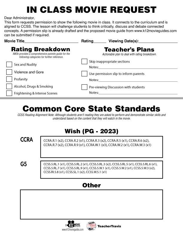 Wish Movie Guide (PG - 2023) CCSS