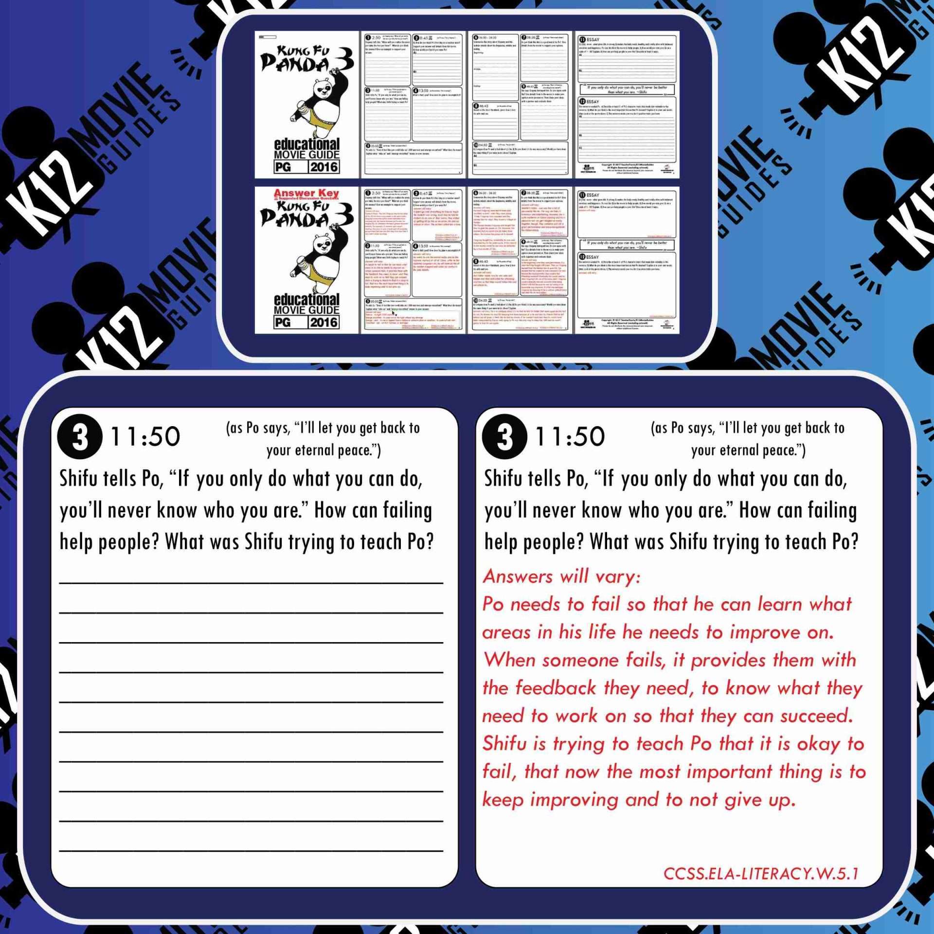 Kung Fu Panda 3 Movie Guide | Questions | Worksheet (PG - 2016) Free