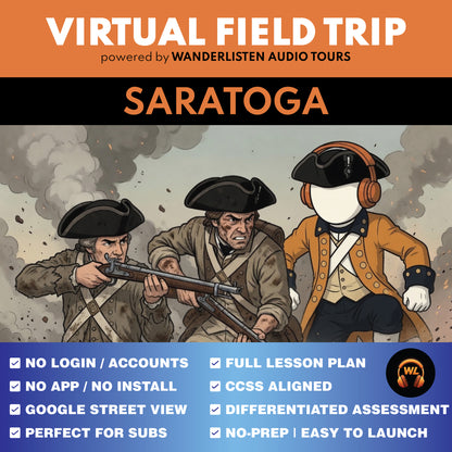 Saratoga Virtual Field Trip App Lesson | Audio + Map + Quiz cover image