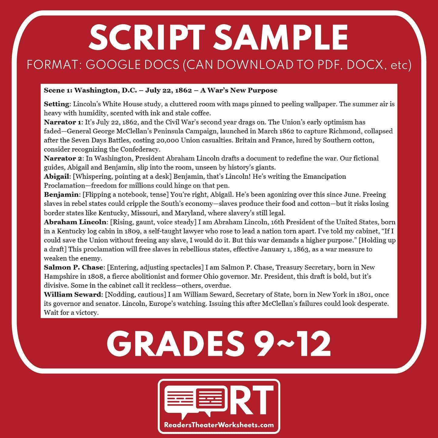 Civil War Unit – Freedom and Fire Readers Theater Script (Part 2 of 5)