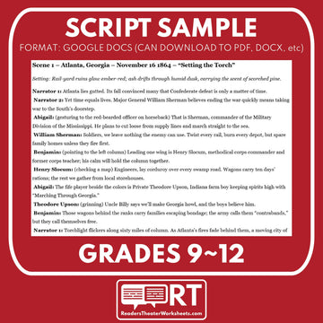 Civil War Unit – War Is All Hell Readers Theater Script (Part 4 of 5) preview image 2