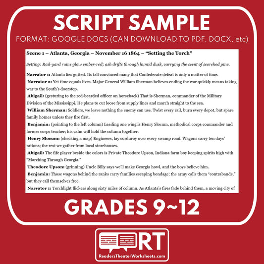 Civil War Unit – War Is All Hell Readers Theater Script (Part 4 of 5) preview image 2