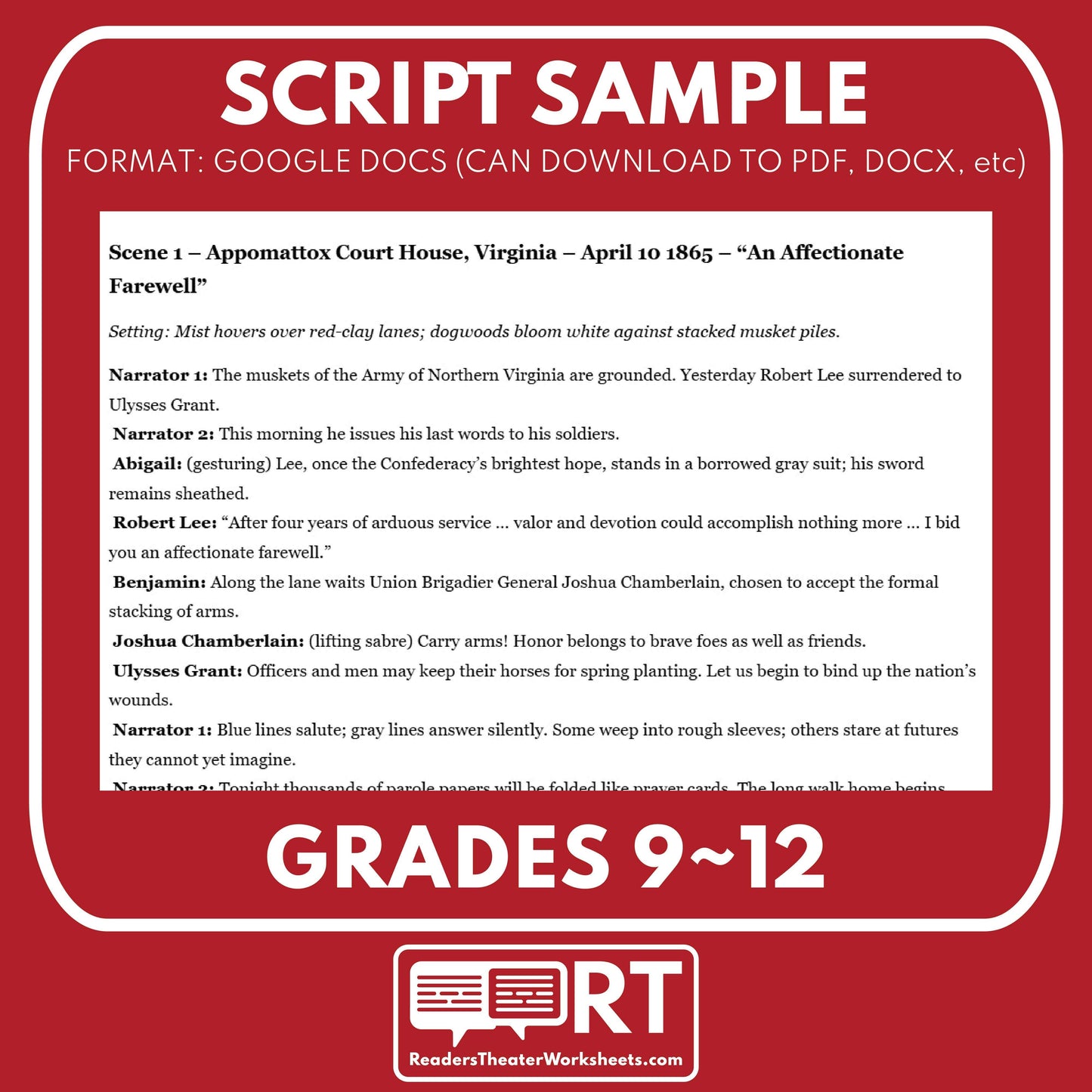 Civil War Unit – The Better Angels Readers Theater Script (Part 5 of 5)