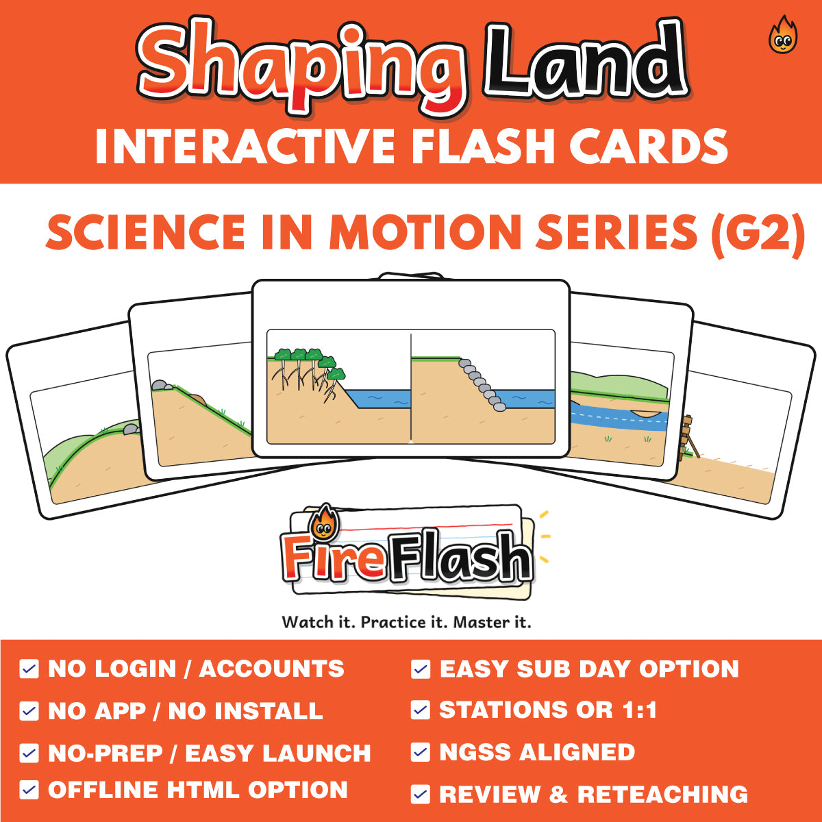 FireFlash | Shaping the Land | Grade 2 Animated Science Cards