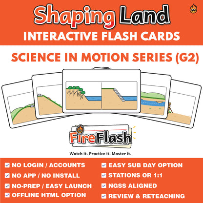FireFlash | Shaping the Land | Grade 2 Animated Science Cards