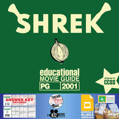 Shrek Movie Guide | Worksheet | Questions | Stereotypes | Friendship (PG - 2001) Cover