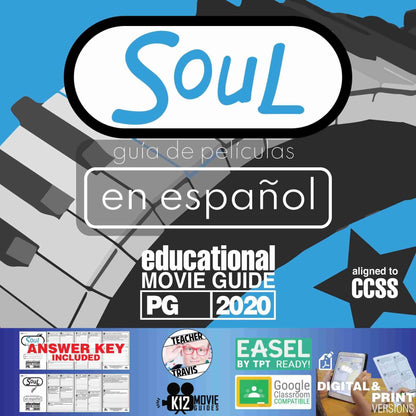 Soul Movie Guide in Spanish | Español | Alma | Worksheet | Questions (PG - 2020) | Cover