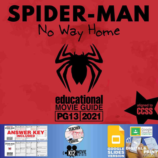 Spider-Man: No Way Home Movie Guide | Worksheet | Questions | (PG13 - 2021) Cover