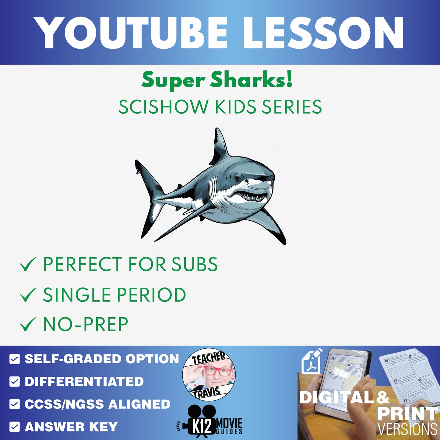 SciShow Kids - Super Sharks! - YouTube Video Lesson