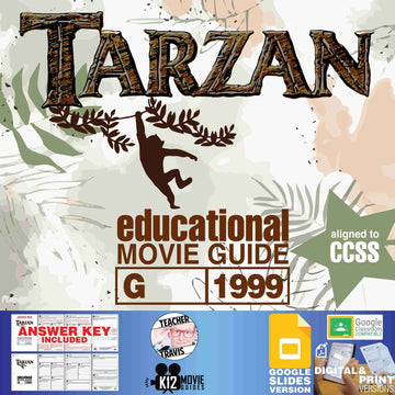 Tarzan Movie Guide | Worksheet | Questions | Google Slides (G - 1999) Cover
