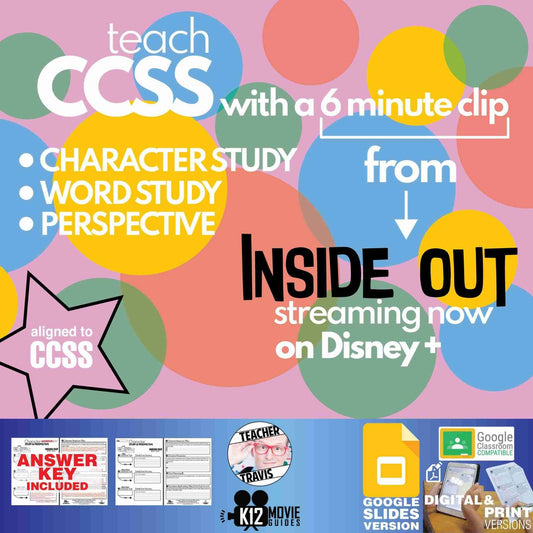 Teach CCSS with Inside Out Using a Short Clip | Character Study | Google Slides