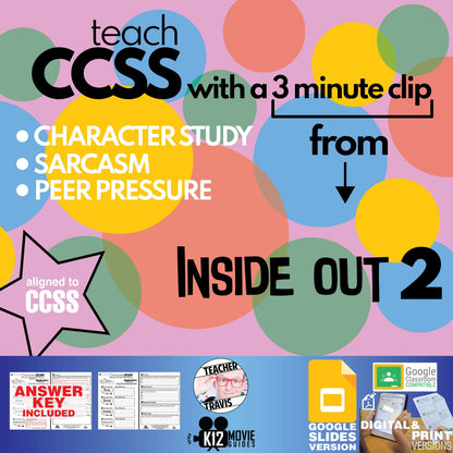 Teach CCSS with a 3 minute clip from Inside Out 2 (2024) Cover