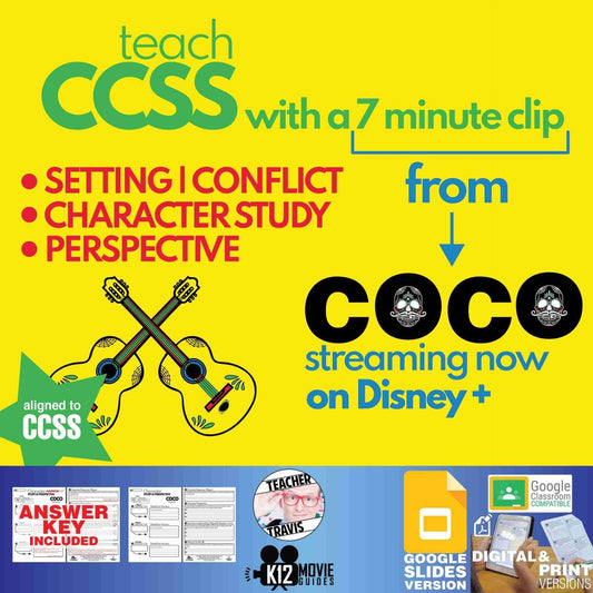 Teach CCSS | Character Study | Perspective with short clip from Coco (2017) | Cover