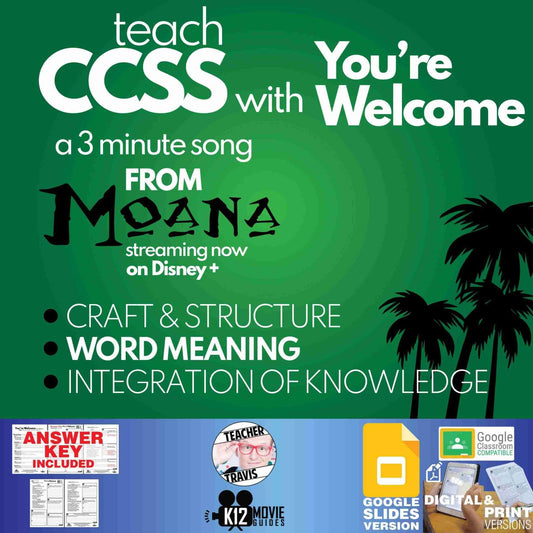 Teach CCSS with Moana's Song You're Welcome | Reading Literature | Theme | Cover