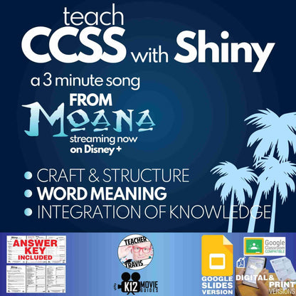 Teach CCSS with Moana's Song Shiny | Craft & Structure | Character Study Cover