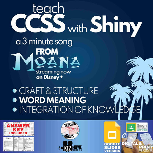 Teach CCSS with Moana's Song Shiny | Craft & Structure | Character Study Cover