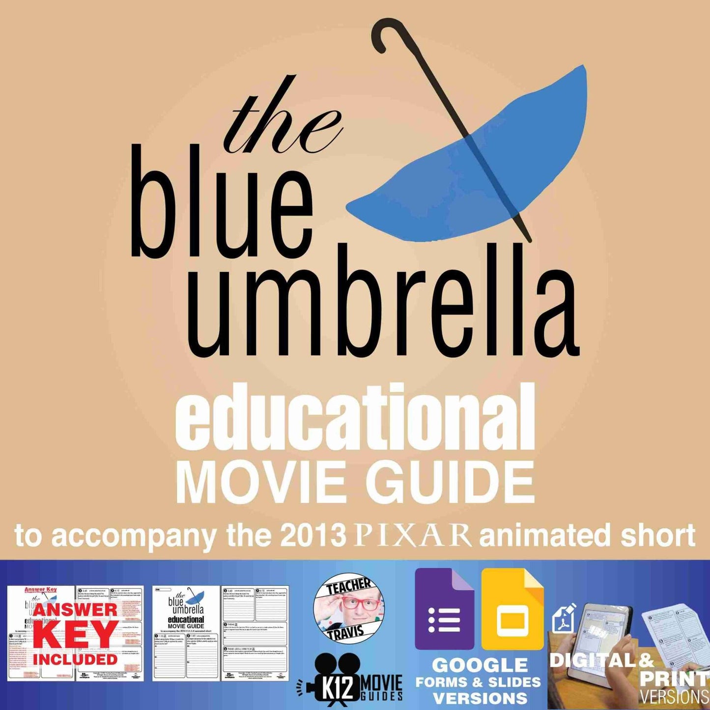 The Blue Umbrella (2013) Pixar Short Guide | Questions | Personification | Theme | Cover